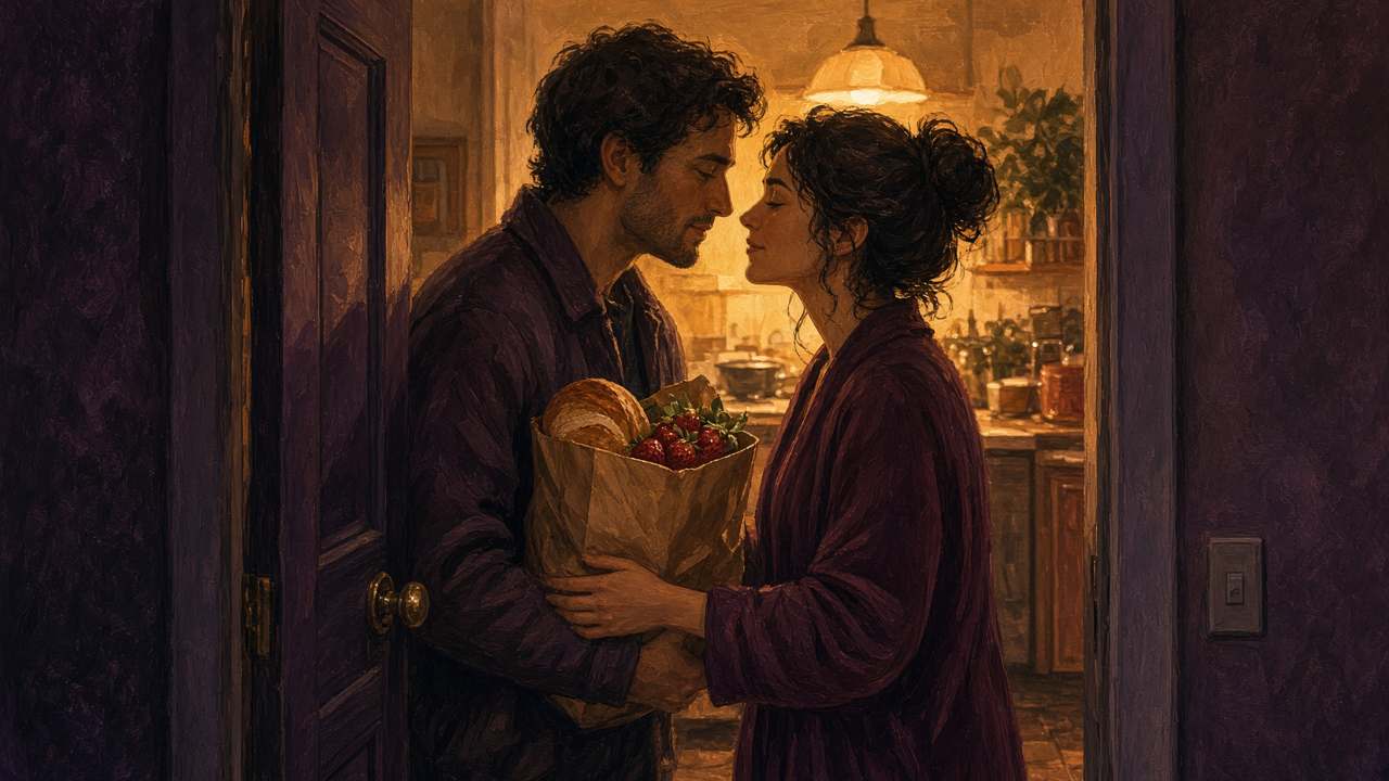 À la porte, les fraises passent avant le baiser.